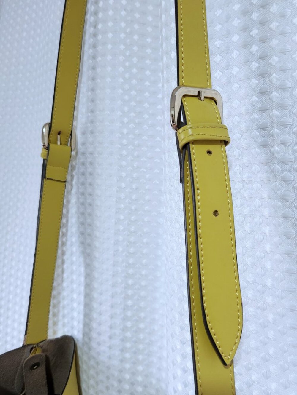 Yellow Leather Hobo Bag Crossbody Shoulder Purse 2-in-1 Leopard Snap Pouch KGB - Picture 4 of 9
